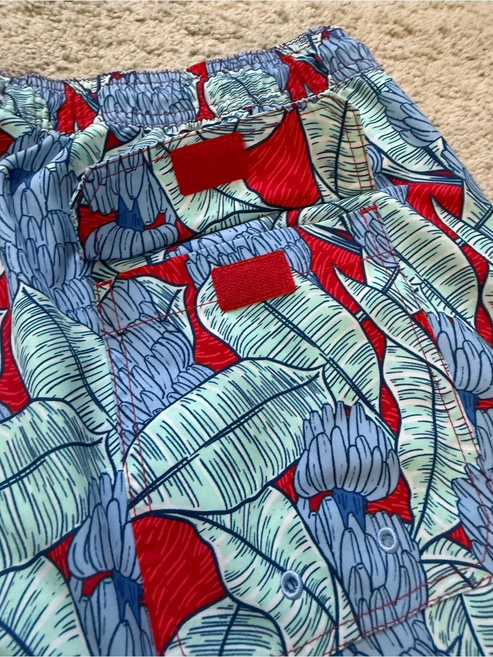 Vineyard Vines Blue & Red Tropical Swim Shorts